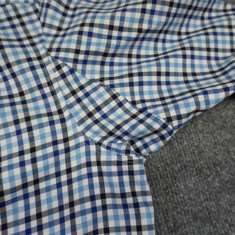 Duluth Trading Trim Fit Men's Large Tall Plaid Long Sleeve Button Shirt Blue LT - Picture 9 of 10